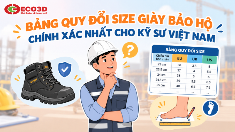 Bảng quy đổi size giày bảo hộ chính xác nhất cho kỹ sư Việt Nam